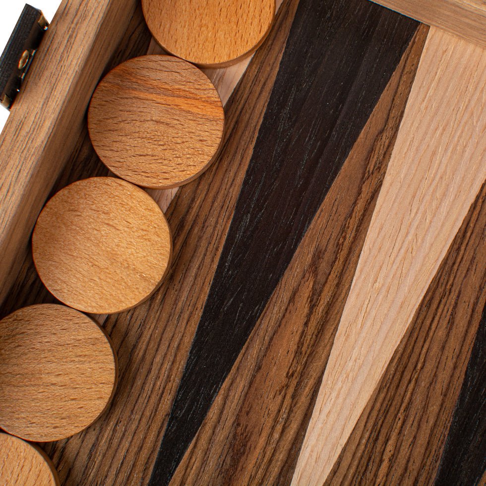 Handcrafted Backgammon Set American Walnut Large 48x52cm (by Manopoulos) (TKK1) - 5200430705222 - Crystal Lotus
