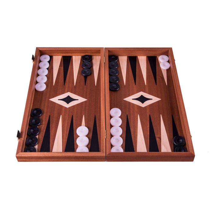 Handcrafted Backgammon Set Mahogany Large 48x52cm (by Manopoulos) - 5250000000004 - Crystal Lotus