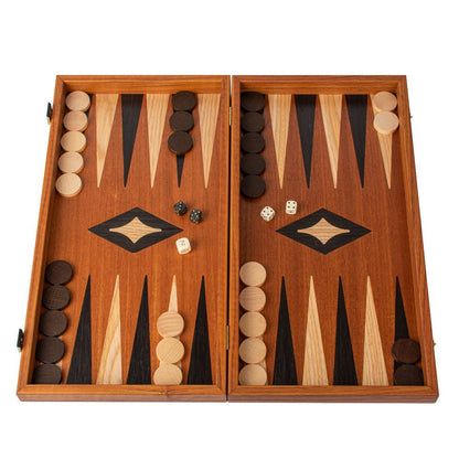 Handcrafted Backgammon Set Mahogany Large 48x52cm (by Manopoulos) (TMM1BLA) - 5200430700012 - Crystal Lotus