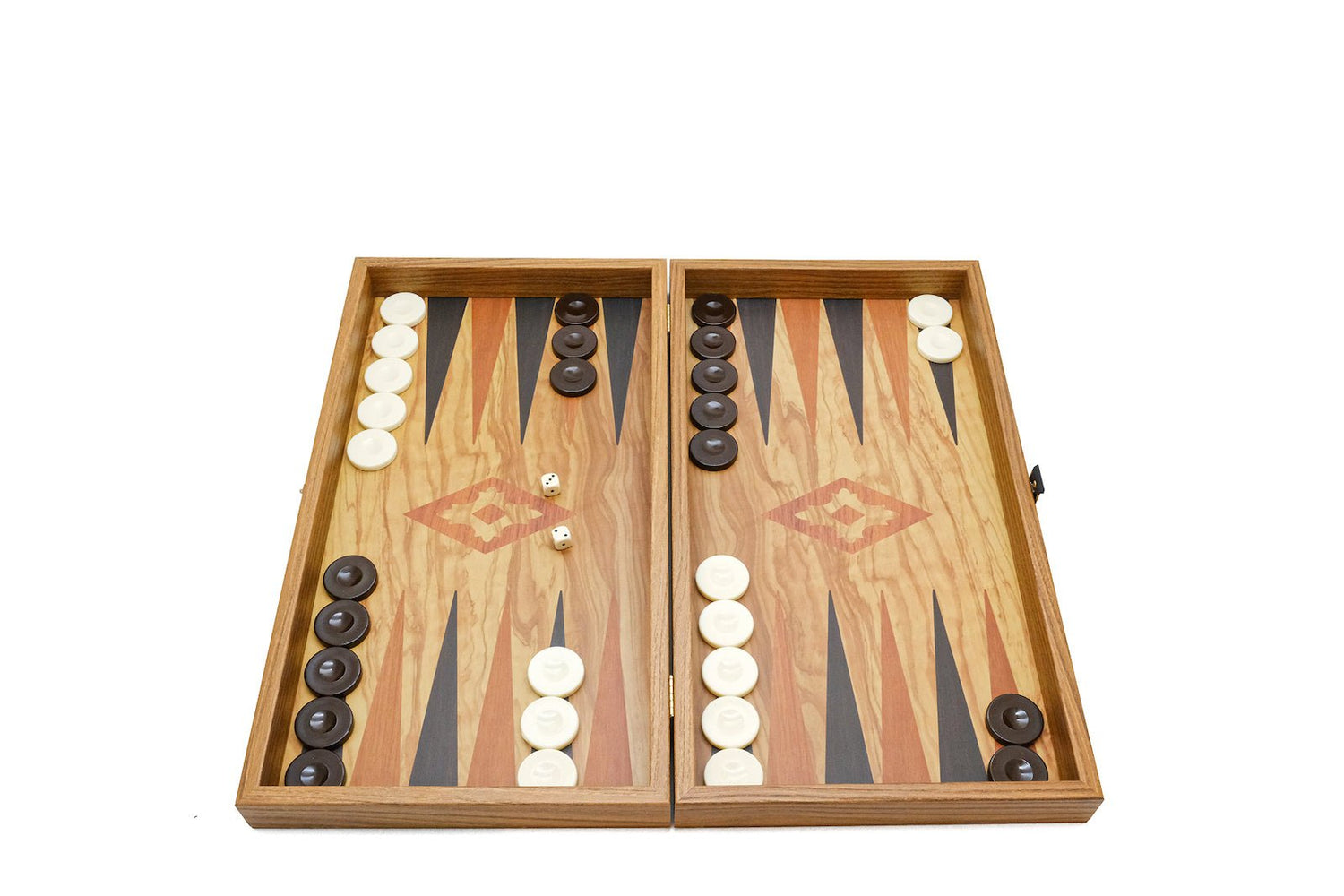 Handcrafted Backgammon Set Olive Burl Print Small 30x30cm (by Manopoulos) (TSX3H) - 5200430704218 - Crystal Lotus