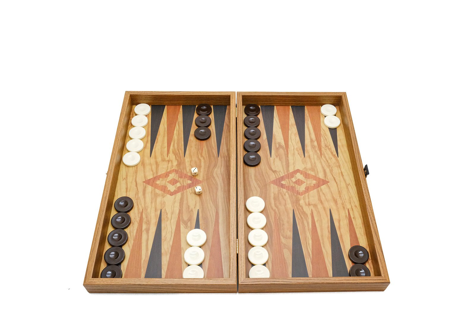 Handcrafted Backgammon Set Olive Burl Print Small 30x30cm (by Manopoulos) (TSX3H) - 5200430704218 - Crystal Lotus