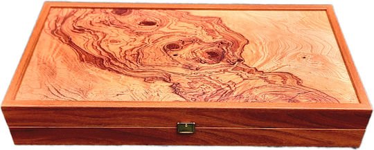 Handcrafted Backgammon Set Olive Burl Replica Wood Large 48x52cm (by Manopoulos) - 5250000000013 - Crystal Lotus