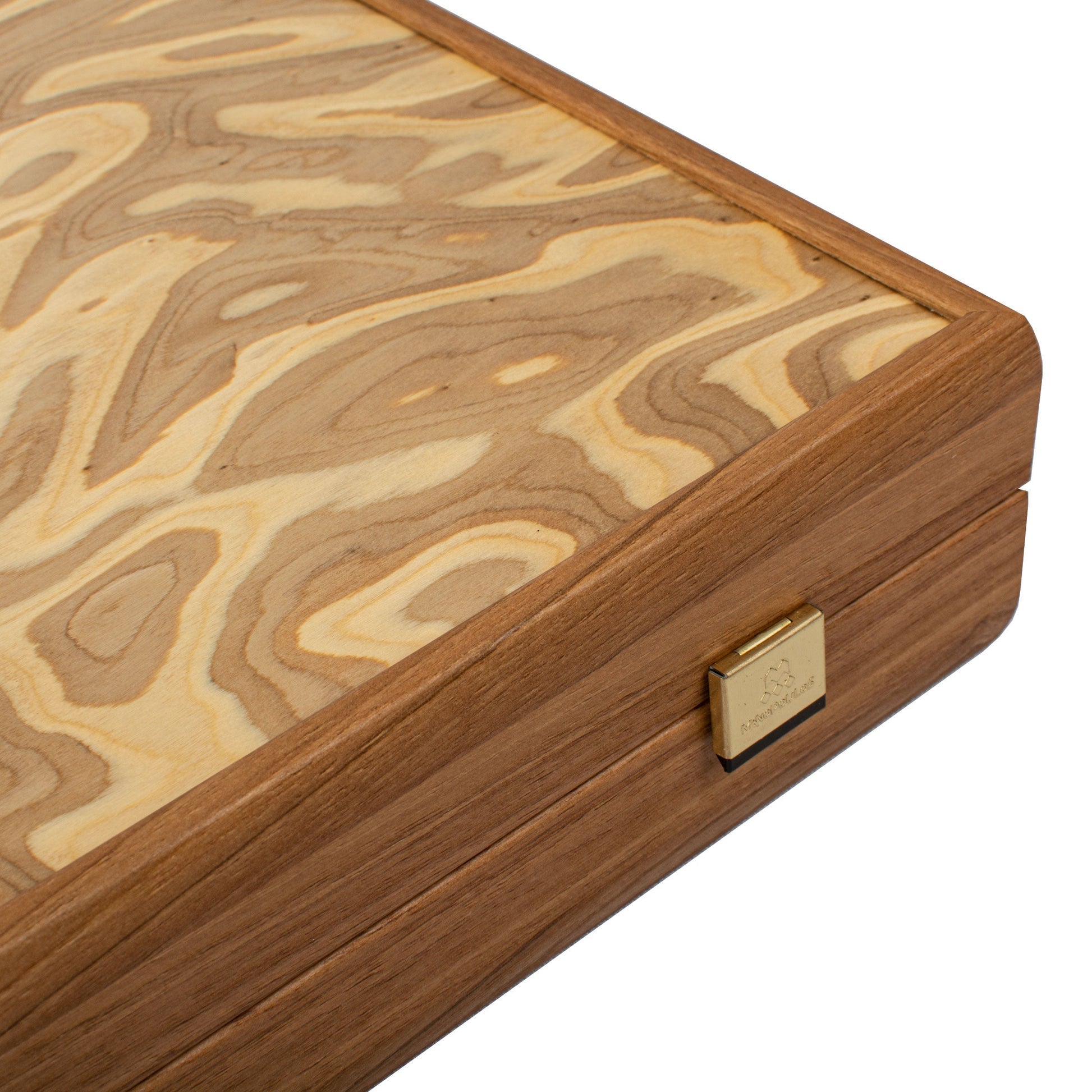 Handcrafted Backgammon Set Olive Burl with Olive Wood Checkers Large 48x52cm (by Manopoulos) (TEE1) - 5200430705741 - Crystal Lotus