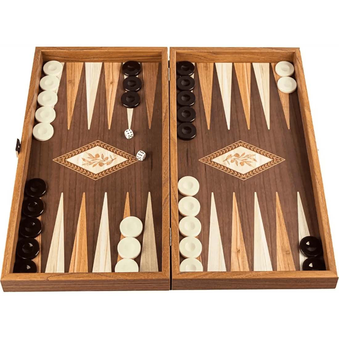 Handcrafted Backgammon Set Olive Print Small 30x30cm (by Manopoulos) - 5250000000009 - Crystal Lotus