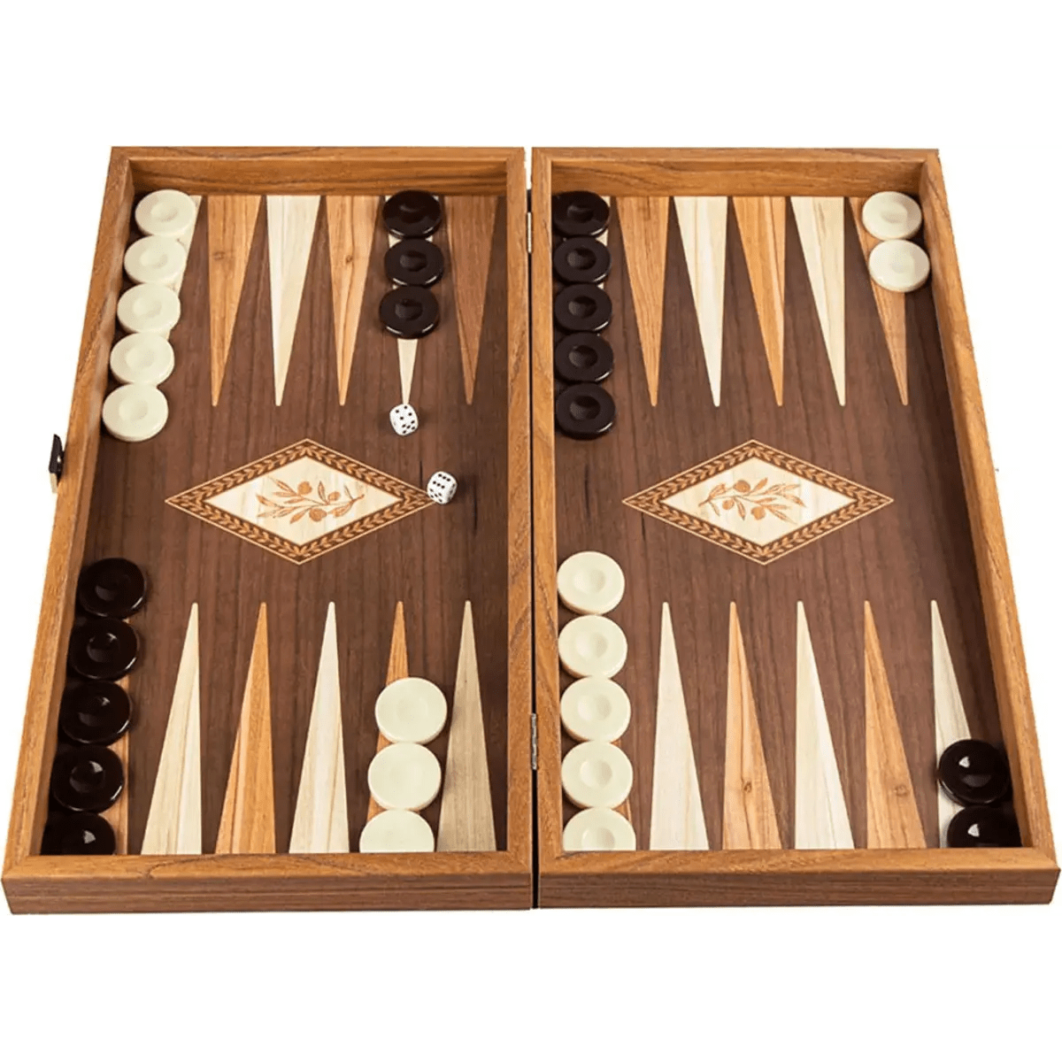 Handcrafted Backgammon Set Olive Print Small 30x30cm (by Manopoulos) - 5250000000009 - Crystal Lotus