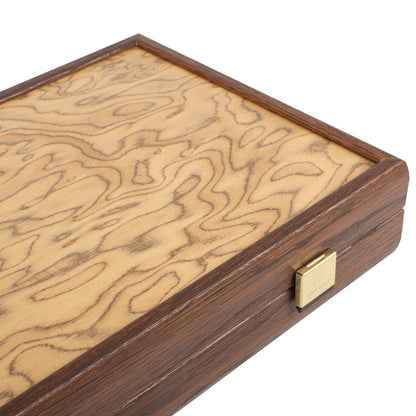 Handcrafted Backgammon Set Premium Walnut Burl Large 48x52cm (by Manopoulos) (TJJ1) - 5200430705772 - Crystal Lotus