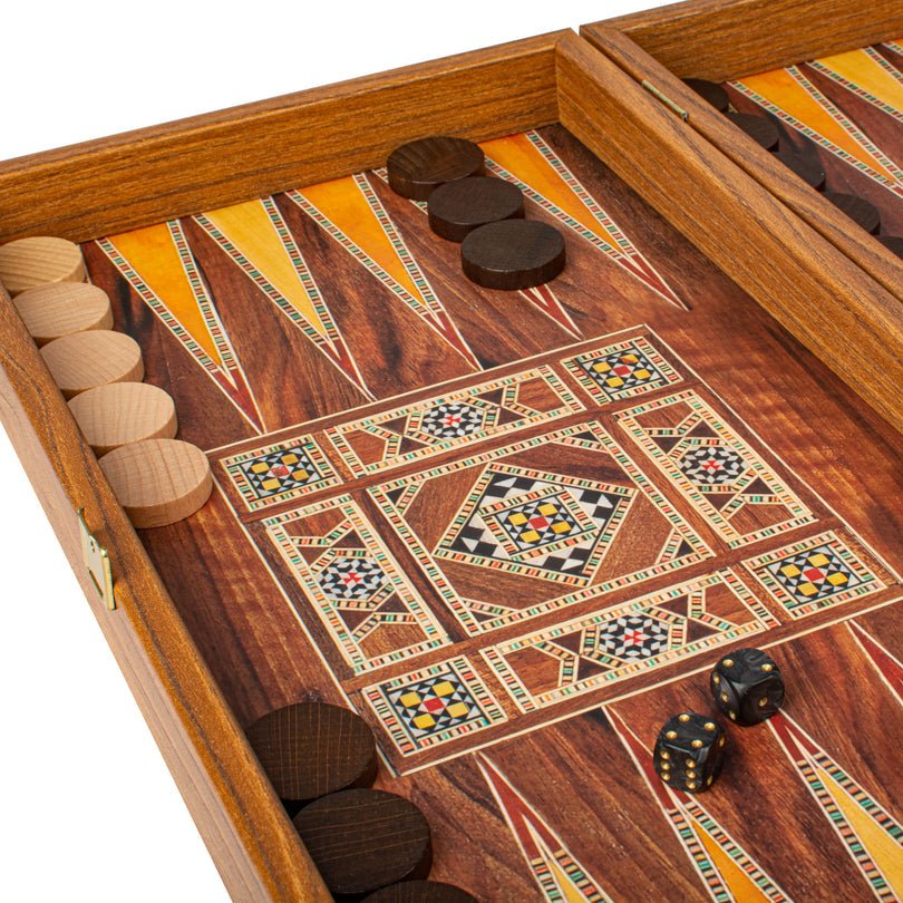 Handcrafted Backgammon Set Syrian Mural Print Large 38 x 20cm (by Manopoulos) (TSX2SY) - 5200430704232 - Crystal Lotus