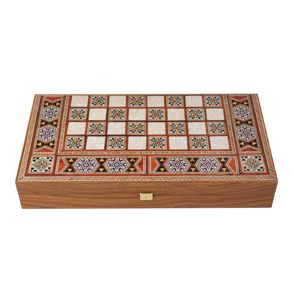 Handcrafted Backgammon Set Syrian Mural Print Large 48x52cm (by Manopoulos) (TSX1SY) - 5200430704225 - Crystal Lotus