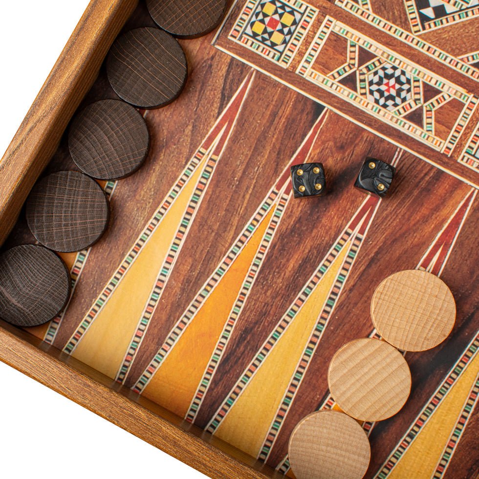 Handcrafted Backgammon Set Syrian Mural Print Large 48x52cm (by Manopoulos) (TSX1SY) - 5200430704225 - Crystal Lotus