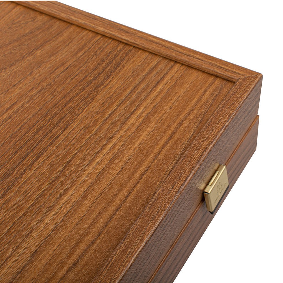 Handcrafted Backgammon Set Walnut Replica Wood Small 30x32cm (by Manopoulos) (TXL3KK) - 5200430704348 - Crystal Lotus