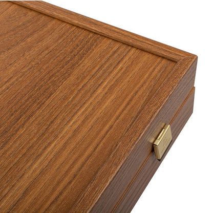 Handcrafted Backgammon Set Walnut Replica Wood Small 30x32cm (by Manopoulos) (TXL3KK) - 5200430704348 - Crystal Lotus