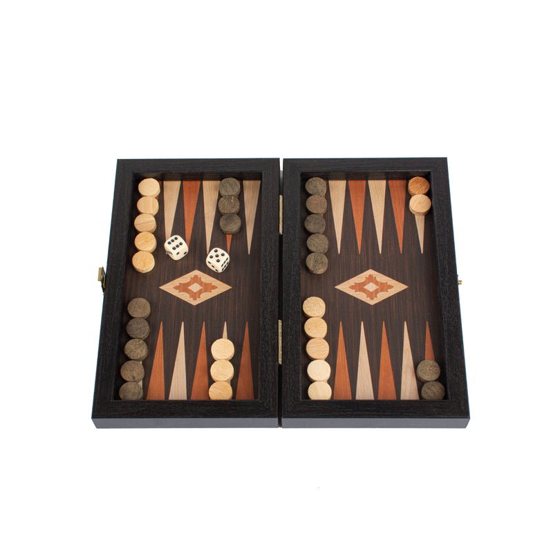 Handcrafted Backgammon Set Wenge Replica Wood Large 48x52cm (by Manopoulos) - 5200430704287 - Crystal Lotus