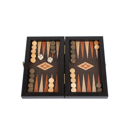 Handcrafted Backgammon Set Wenge Replica Wood Large 48x52cm (by Manopoulos) - 5200430704287 - Crystal Lotus