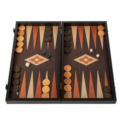 Handcrafted Backgammon Set Wenge Replica Wood Small 30x32cm (by Manopoulos) - 5250000000016 - Crystal Lotus
