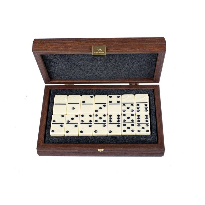 Handcrafted Luxury Domino Set in Dark Walnut Replica Wooden Case (by Manopoulos) - 5250000000030 - Crystal Lotus
