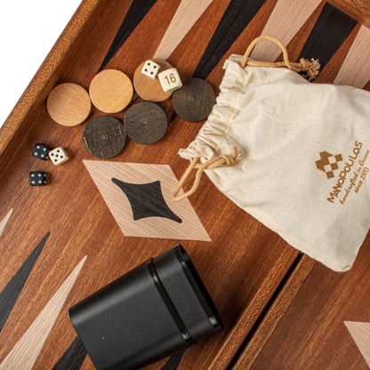 Handcrafted Mahogany 3-in-1 Chess, Backgammon, and Checkers Set - Elegant Marquetry Design 48 x 52cm (by Manopoulos) (TS1MBLA) - 5200430705123 - Crystal Lotus