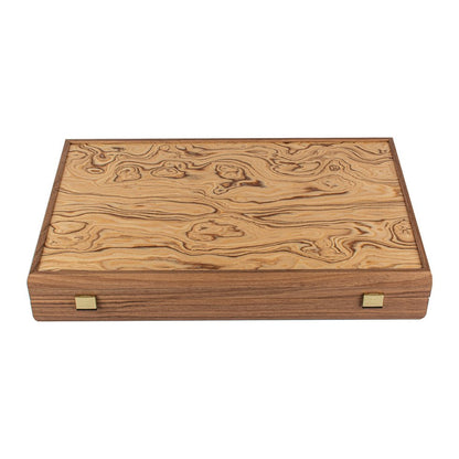 Handcrafted Olive Burl Replica Wood Backgammon Set with Side Racks 48x60cm (by Manopoulos) - 5250000000040 - Crystal Lotus