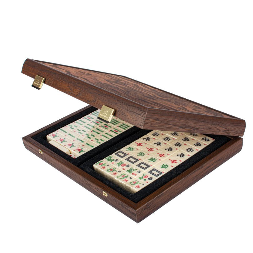 Handcrafted Premium Mahjong Tiles set in California Walnut Burl Case - 5200430701811 - Crystal Lotus
