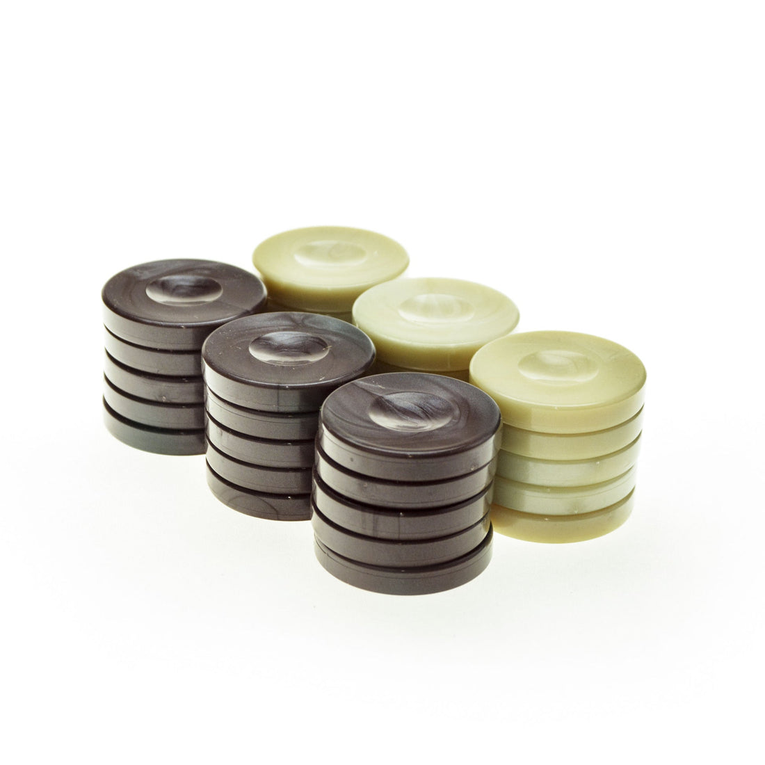 Handcrafted Premium Pearl Checkers in Brown Size Large 36mm (by Manopoulos) - 5250000000025 - Crystal Lotus