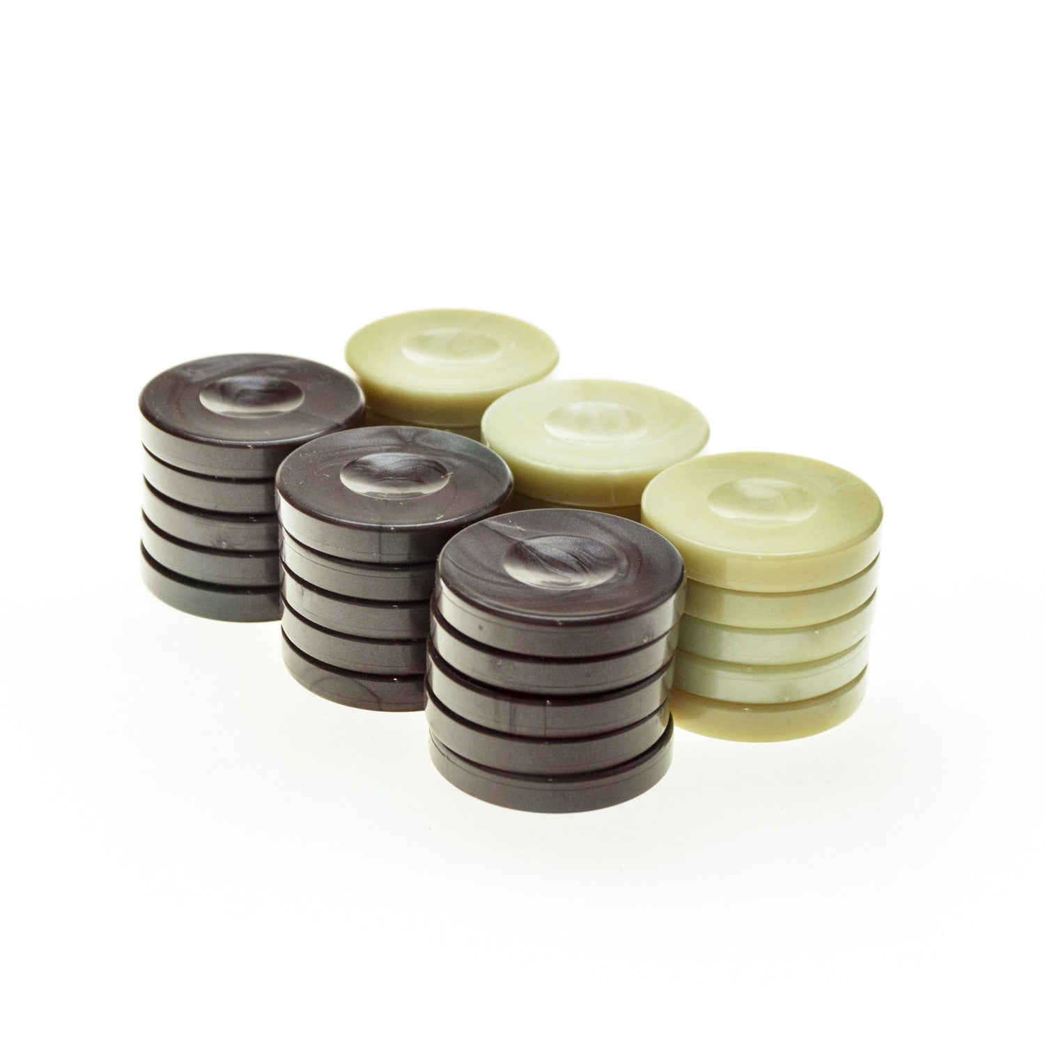Handcrafted Premium Pearl Checkers in Brown Size Large 36mm (by Manopoulos) - 5250000000025 - Crystal Lotus