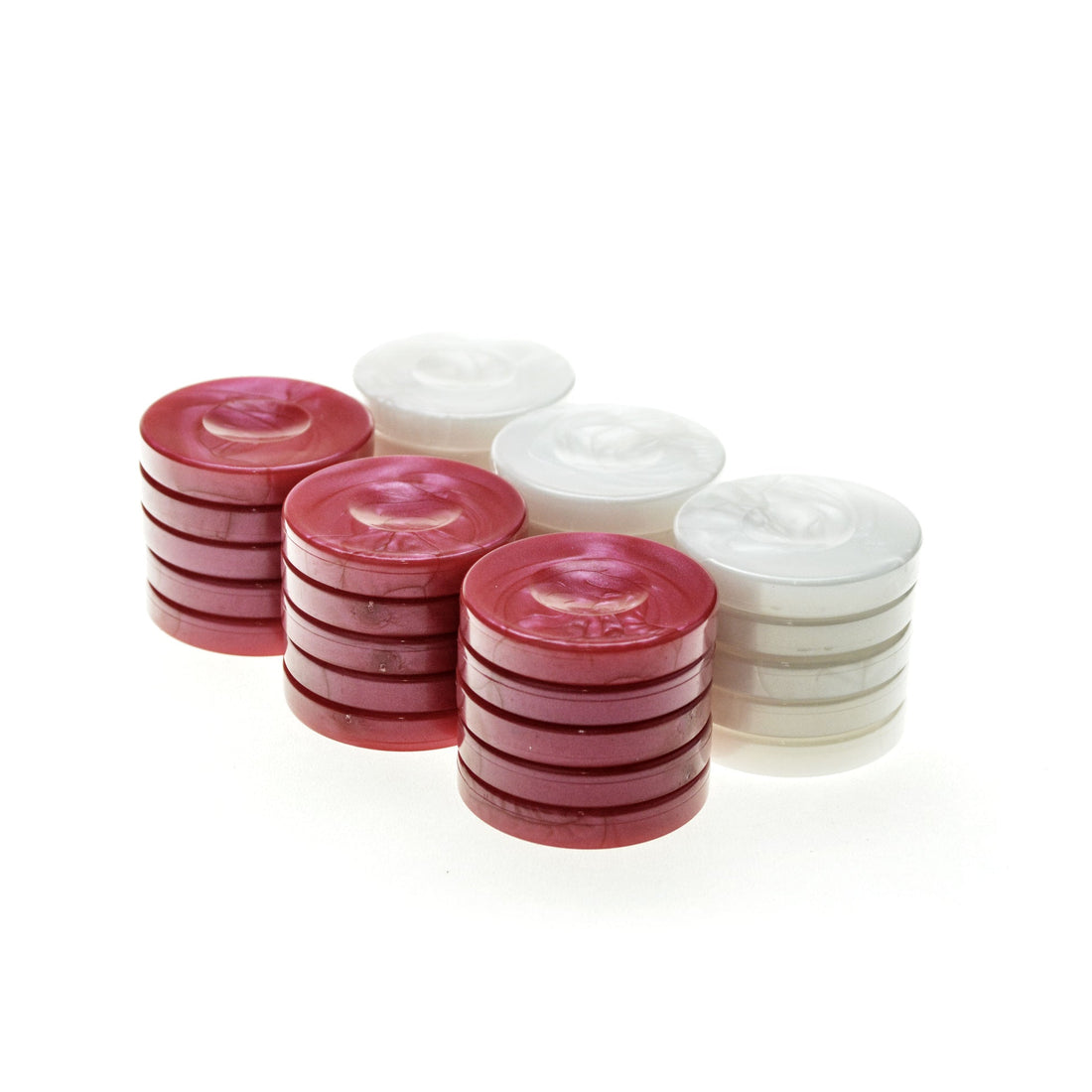 Handcrafted Premium Pearl Checkers in Red Size Large 36mm (by Manopoulos) - 5250000000026 - Crystal Lotus