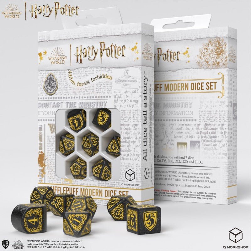 Harry Potter Dice Set Hufflepuff Modern Dice Set - Black (7) - 5907699496792 - CrystalLotus.eu