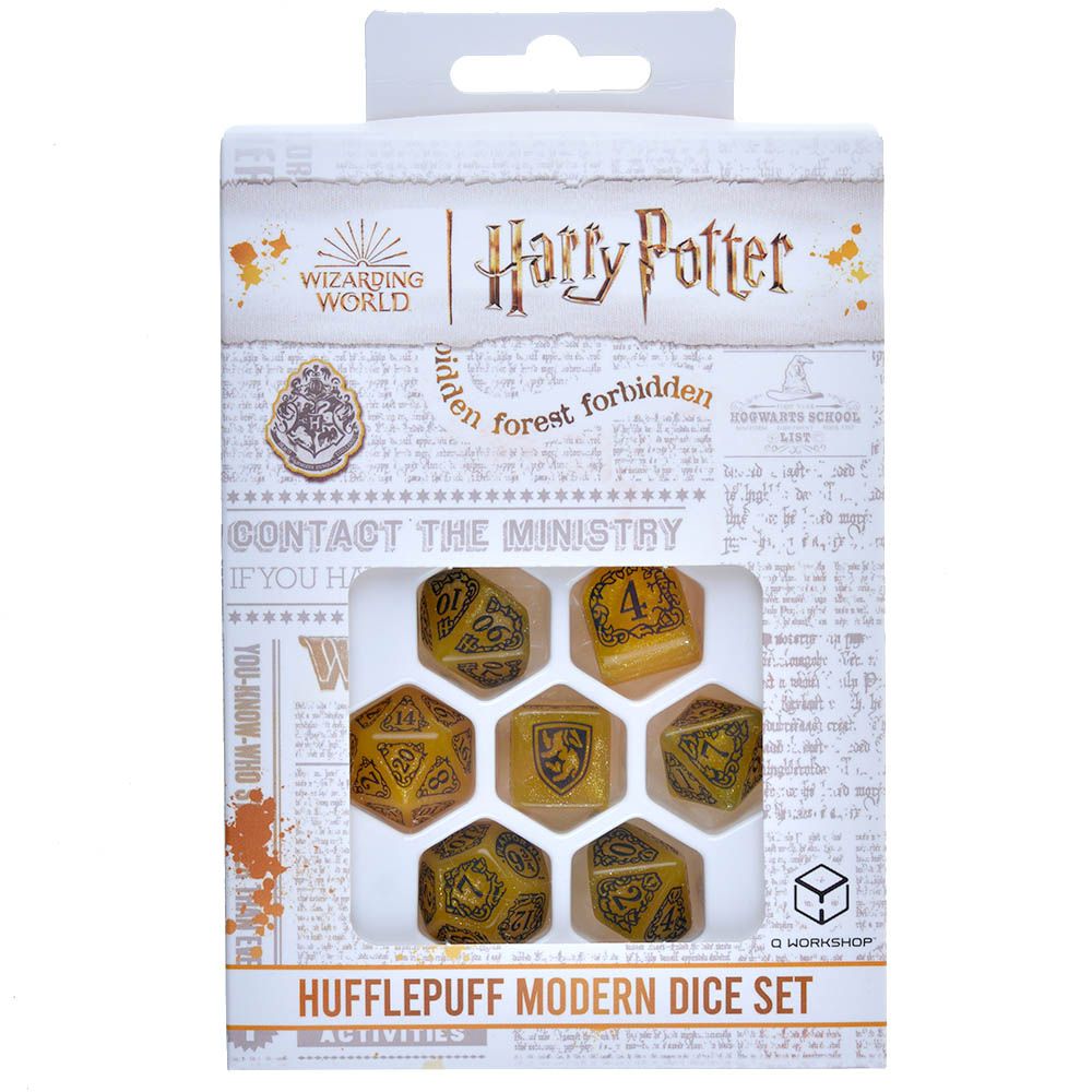 Harry Potter Dice Set Hufflepuff Modern Dice Set - Yellow (7) - 5907699496808 - CrystalLotus.eu