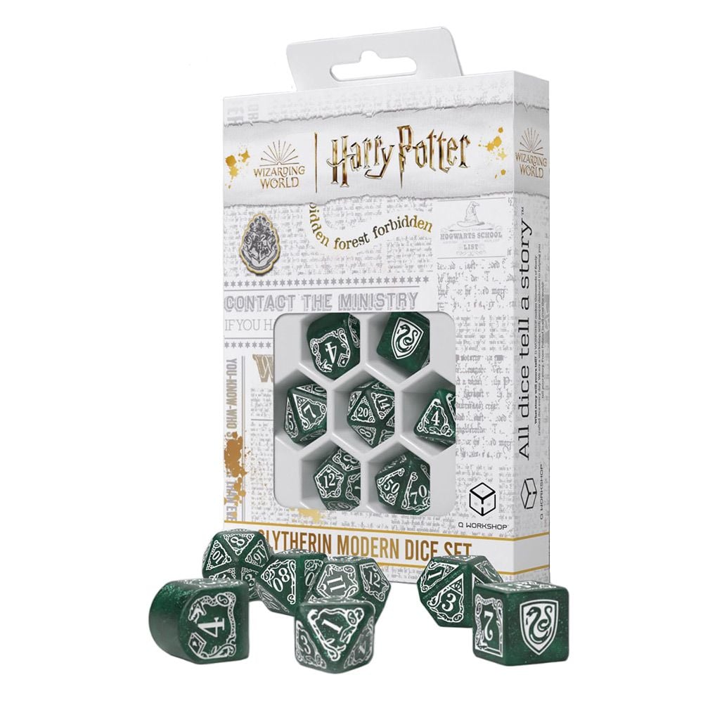 Harry Potter Dice Set Slytherin Modern Dice Set - Green (7) - 5907699496754 - CrystalLotus.eu