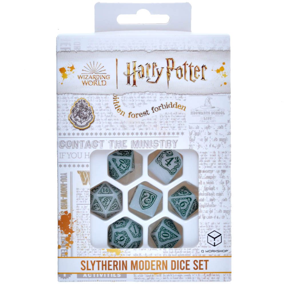 Harry Potter Dice Set Slytherin Modern Dice Set - White (7) - 5907699496761 - CrystalLotus.eu