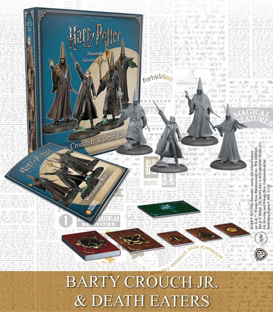 Harry Potter Miniatures 35 mm 4 - pack Wizarding Wars Barty Crouch Jr. &amp; Death Eaters - 8437013056380 - CrystalLotus.eu