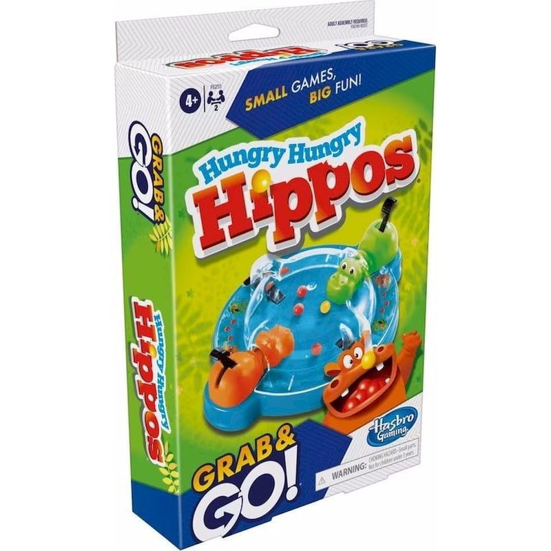 Hasbro - Hungry Hungry Hippos Grab And Go (Greek Version) (F8255) - 5010996164148 - Crystal Lotus