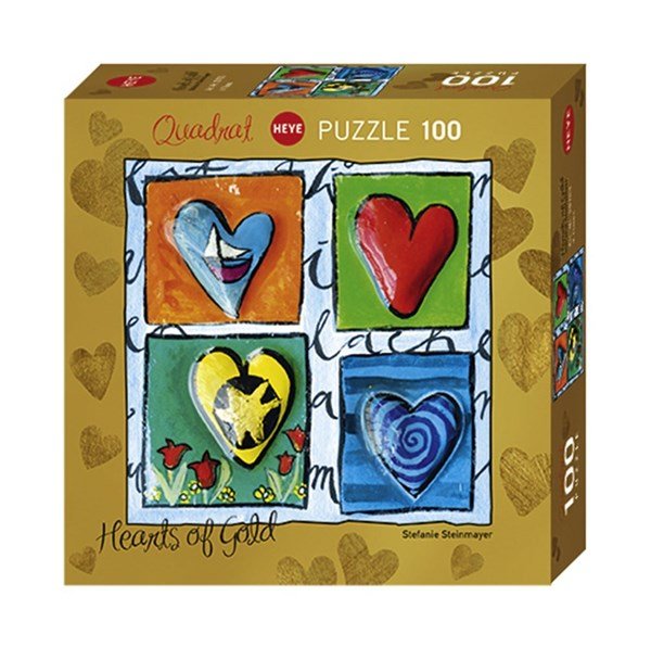 Heye Puzzle 100 pieces - Hearts of gold - 4 Times (29763) - 4001689297633 - CrystalLotus.eu