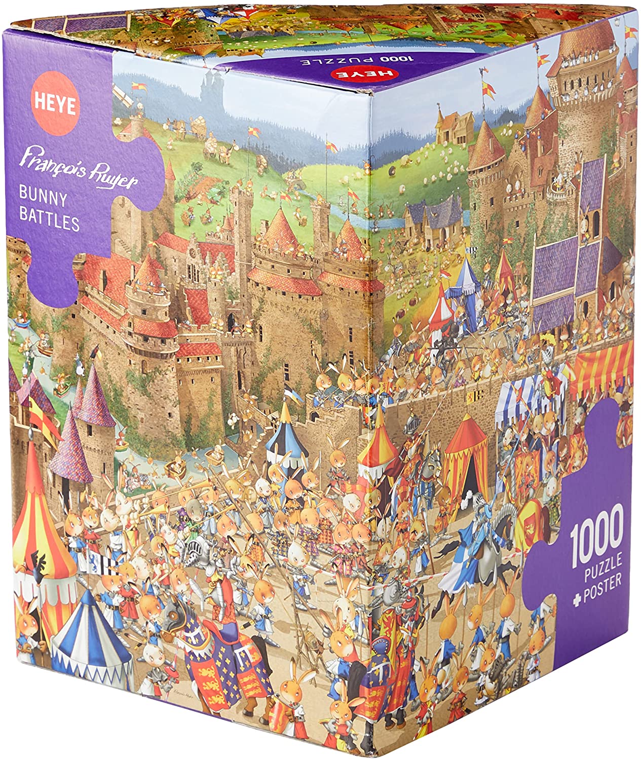 Heye Puzzle - 1000pcs Bunny Battles Poster In Triangle Box - 4001689299200 - CrystalLotus.eu