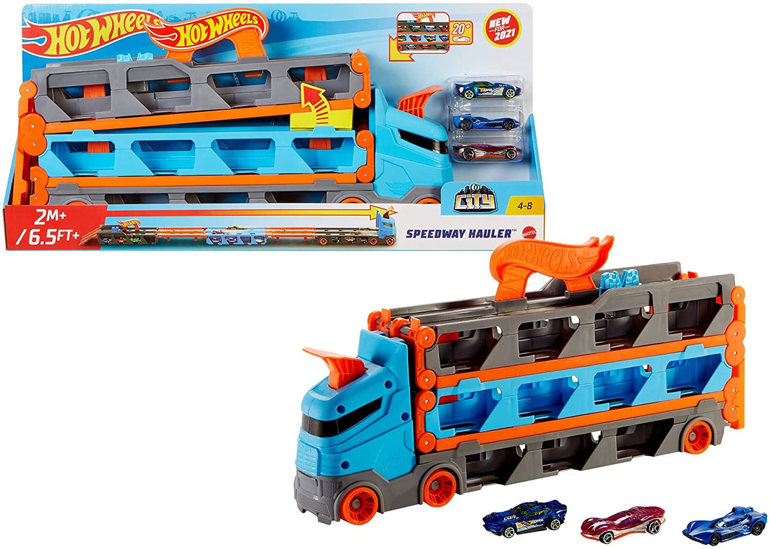 Hot Wheels 2 - in - 1 Racetrack Transporter - 887961925203 - CrystalLotus.eu