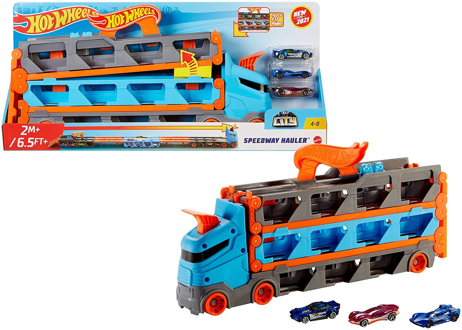 Hot Wheels 2 - in - 1 Racetrack Transporter - 887961925203 - CrystalLotus.eu