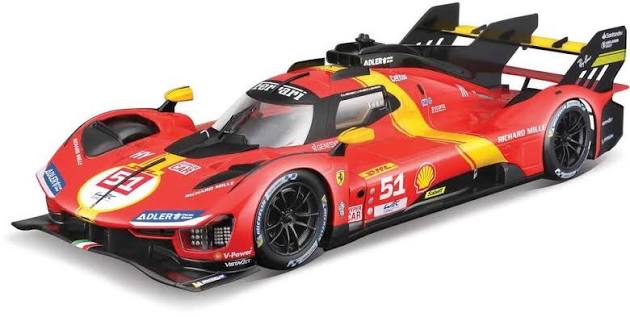 Bburago 1:24 Race Ferrari 499P (LeMans 2023) Red - 4893993263097 - crystallotus.eu