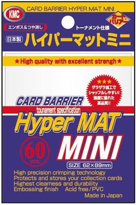 KMC Small Sleeves - Hyper Mat White (60 Sleeves) - 4521086001621 - CrystalLotus.eu