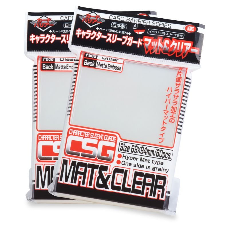 KMC Standard Sleeves - Character Guard Clear Mat &amp; Clear - 60 oversized Sleeves - 4521086001676 - CrystalLotus.eu