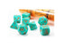 LAB dice - Wave 4 – Heavy Polyhedral Turquoise / Orange – 8 - Die Set CHX 30039 - 601982030230 - CrystalLotus.eu