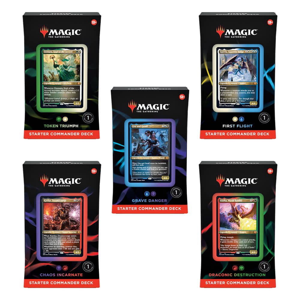 Magic the Gathering - Starter Commander Deck set 2022 (5 Decks) - 5010993890002 - CrystalLotus.eu