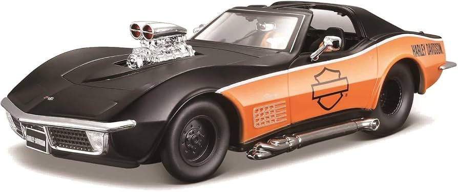 Maisto 1:24 Harley-Davidson Custom - 1970 Chevrolet Corvette - 090159321934 - Crystal Lotus