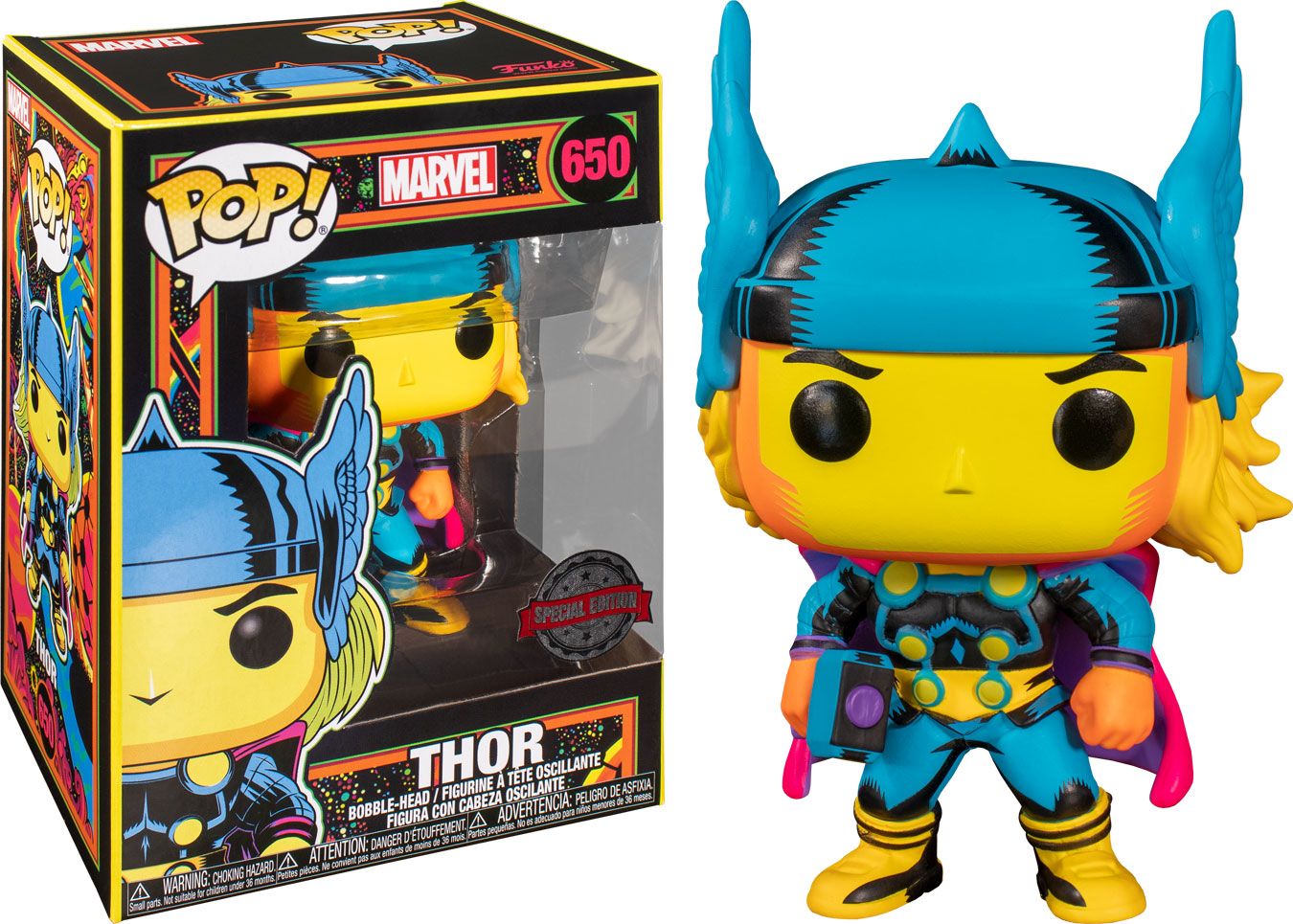 Marvel POP! Marvel Black Light Vinyl Figure Thor 9 cm - 889698488471 - CrystalLotus.eu