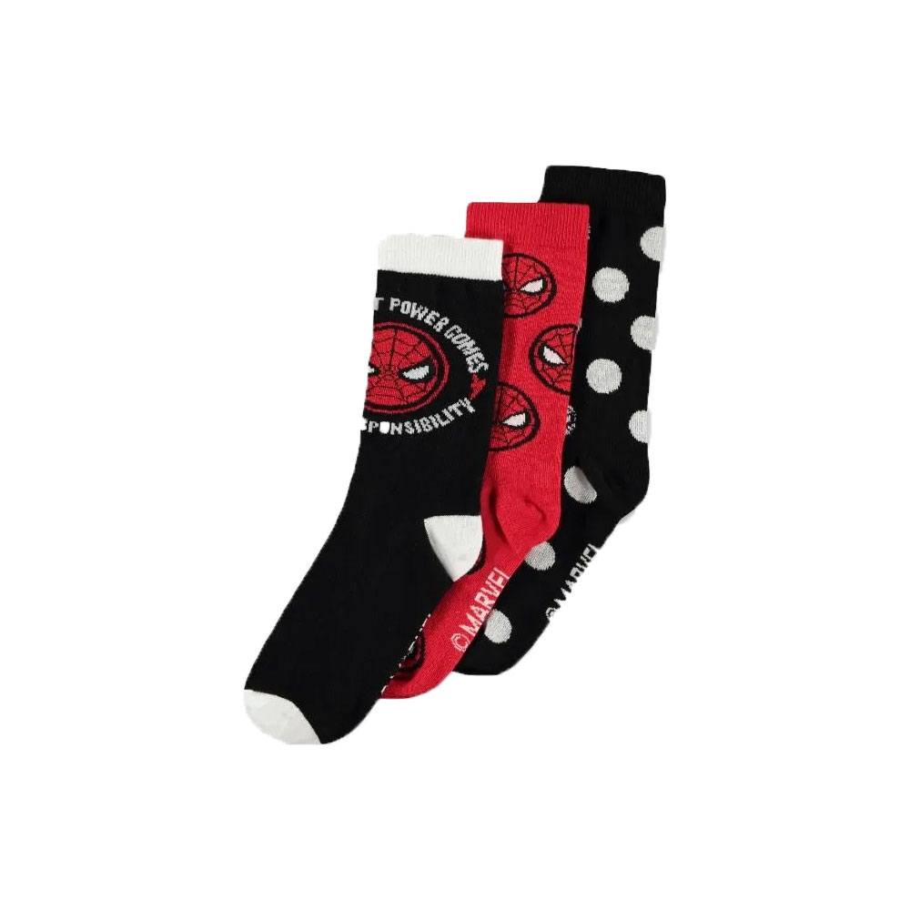 Marvel Socks 3 - Pack Spider - Man 39 - 42 (One Color) - 8718526139402 - CrystalLotus.eu