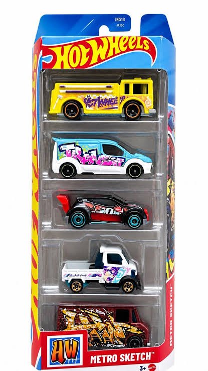 Mattel - Hot Wheels Αυτοκινητάκια Metro Sketch Set of 5 (1:64) (01806-JKG13) - 074299018060 - Crystal Lotus