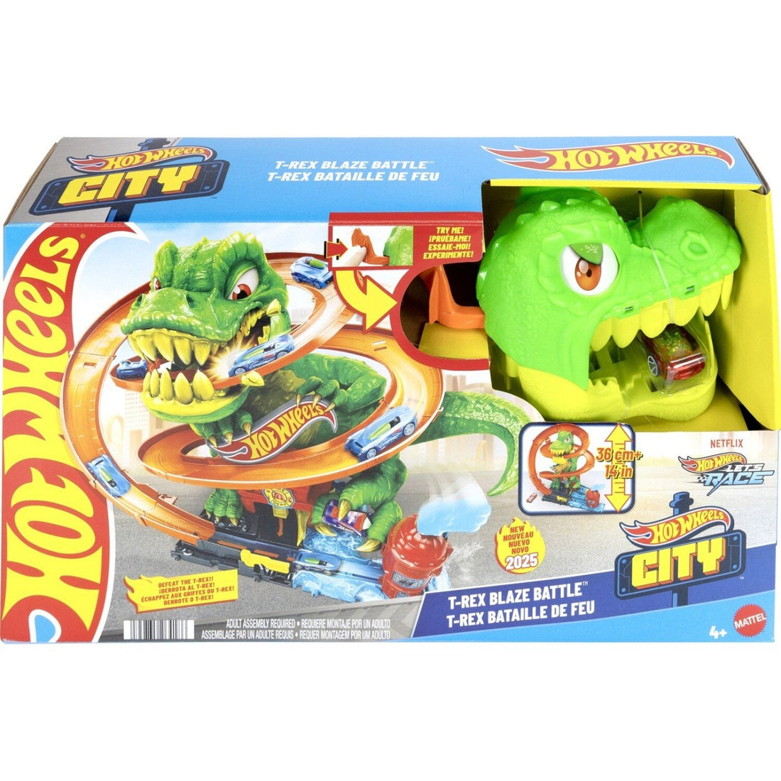 Mattel - Hot Wheels City T-Rex Πυροσβεστικός Σταθμός (JBM73) - 194735264186 - Crystal Lotus