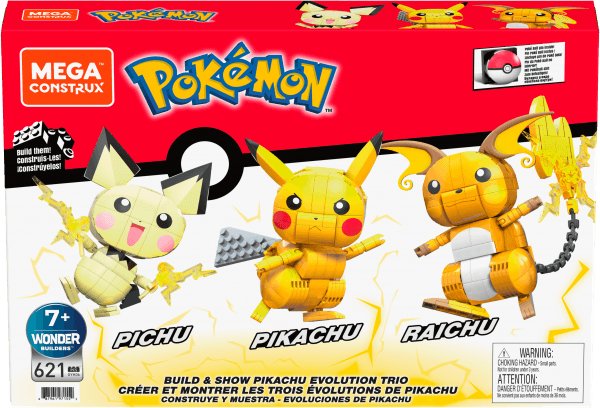 MATTEL Mega Construx Pokémon Trio (Pichu, Pikachu, Raichu) - 887961971552 - CrystalLotus.eu