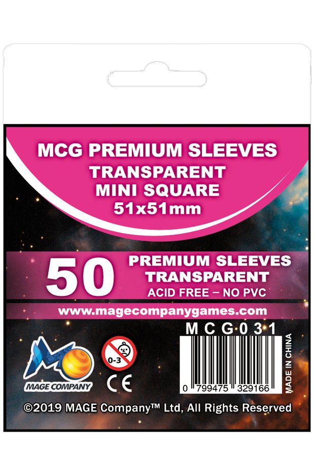 MCG Mini Square Sleeves (51 x 51) (100) - 799475329166 - CrystalLotus.eu