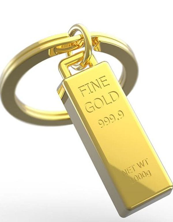 Metalmorphose Keychain - MTM044 - Gold Bar Key Ring - 5404006030989 - Crystal Lotus