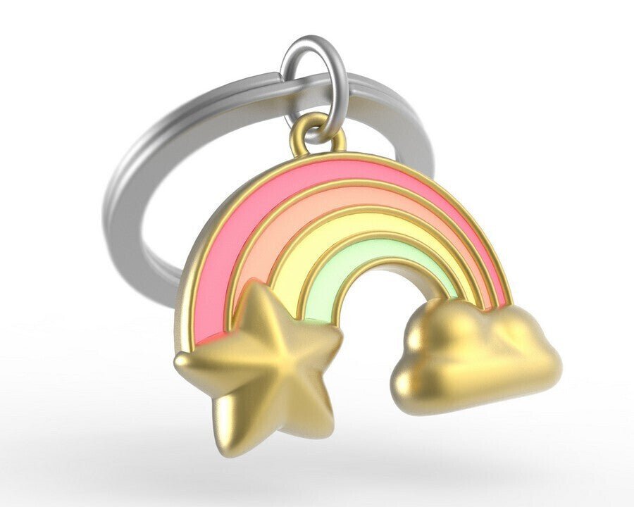 Metalmorphose Keychain - MTM139 - 02 - Rainbow Cloud with Star Key Ring - 5404006052332 - Crystal Lotus