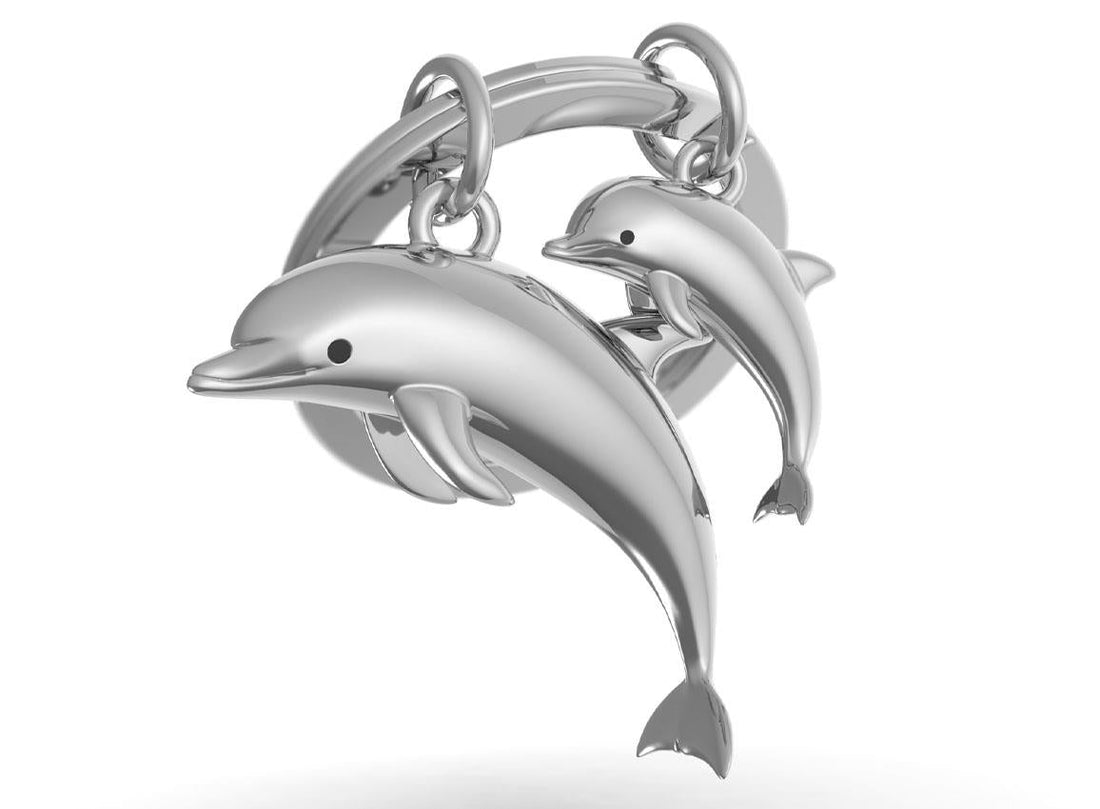 Metalmorphose Keychain - MTM145 - 06 - Dolphin Family Key Ring - 5404006055517 - Crystal Lotus